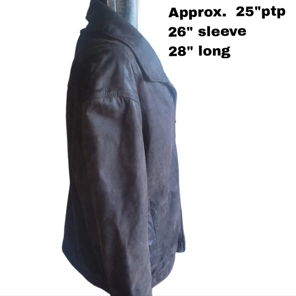Idao Men's Dark Brown Suede Leather Jacket With Removable Lining Size L - Picture 5 of 9